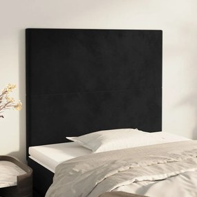 Testiera 2 Pz Nera 80x5x78/88 Cm İn Velluto /