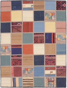 Patchwork Tappeto 130x170 (Iran) Annodato A Mano