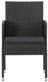 Set da pranzo da giardino 9 pz nero