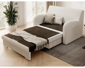 Divano bianco allungabile/con contenitore e rivestimento in bouclé 130 cm Ario – ELTAP