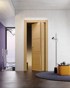 Porta pieghevole a libro asimmetrica Piega As Incanto F Neu 80X210 8,5/12,5Dx rovere L 80 x H 210 cm destra