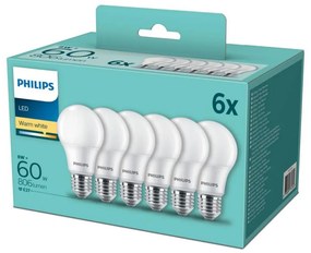 SET 6x Lampadina LED Philips E27/8W/230V 2700K