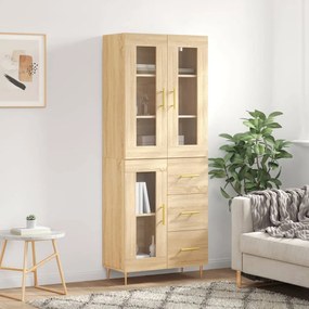 Credenza Rovere Sonoma 69,5x34x180 Cm İn Legno Multistrato /