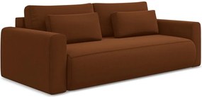 Divano color terracotta allungabile/con contenitore con rivestimento in velluto 238 cm Kapua – Makamii