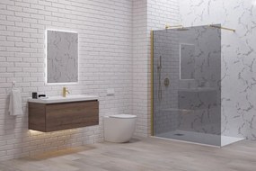 Doccia walk in 120 cm vetro fumè e profilo oro spazzolato | KW-100GF - KAMALU