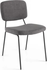 Sedia metallo seduta tessuto Grigio Scuro - TULLIA 2 sedie