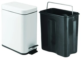 Cestino con piedini in metallo bianco , 5 l - iDesign