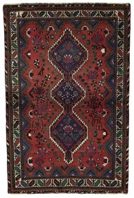 Shiraz Tappeto 190 x 130 Rosso (Iran) Annodato A Mano