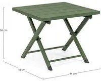 Tavolino da giardino pieghevole in alluminio 44X43 - TAYLOR Colore: Verde