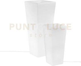 Vaso da giardino geco bianco 1 luce attacco e27 38x38x90cm