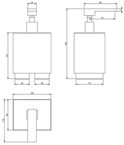 Dispenser sapone liquido bianco cromo Rettangolo 20837 Gessi