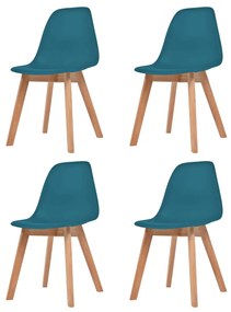 Sedie Da Pranzo 4 Pz Turchese İn Plastica /