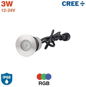 Faretto LED 3W RGB DMX512 per Piscine e Fontane IP68 - Professional Colore RGB