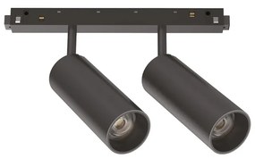 Proiettore Regolaile Ego Alluminio Nero 2 Luci 24W 3000K Luce Calda 1-10W