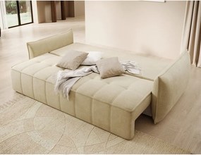 Divano beige allungabile/con contenitore e rivestimento in velluto 242 cm Weltton – ELTAP