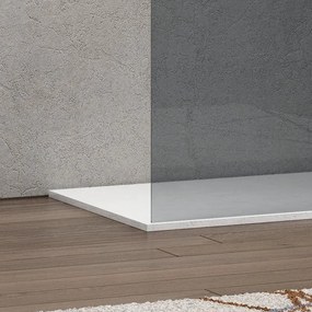 Doccia walkin 90 cm con vetro fumé e profilo nero opaco KW-100BF - KAMALU
