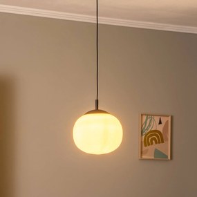 TK Lighting Lampada a sospensione Vibe, vetro bianco opalino, Ø 25 cm