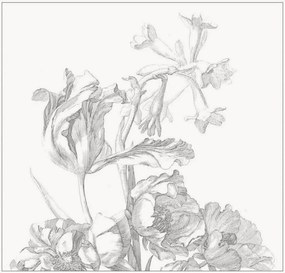 Carta da parati in tessuto non tessuto Engraved Flowers