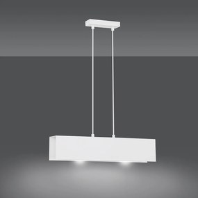 Lampadario Moderno 2 Luci Gentor In Acciaio Bianco