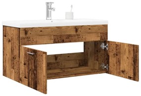 Mobile Da Bagno Con Lavabo Integrato Legno Antico /