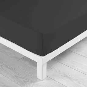 Lenzuolo nero in cotone elasticizzato 180x200 cm Lina - douceur d'intérieur