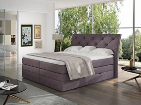 Letto matrimoniale boxspring Salisburgo - 160 x 200 cm , Tessuto lilla