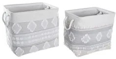 Set di Cestini DKD Home Decor Grigio Cotone (45 x 35 x 40 cm) (2 Pezzi)