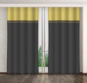 Lussuose tende decorative in una combinazione di colori giallo-grigio Lunghezza: 250 cm