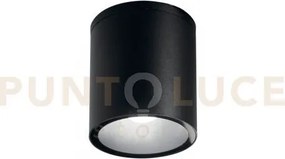 Plafoniera citizen nera tonda 1 luce attacco e27 ip54 14,5x17cm