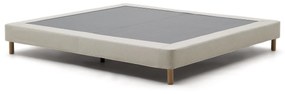 Kave Home - Base sfoderabile Ofelia beige con piedi in legno massiccio di faggio per materassi da 150x