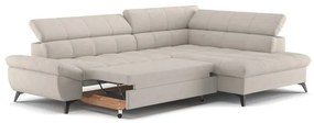 Divano angolare letto a L MARANO, lato destro, beige