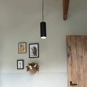 Lampada a sospensione di design nera - Tubo