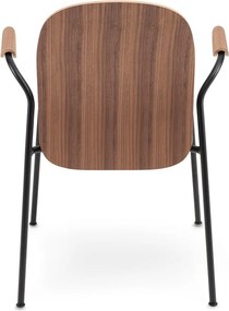 Sedie da pranzo in set marrone cognac/di colore naturale con effetto noce con braccioli/impilabili 2 pz Book – Gazzda