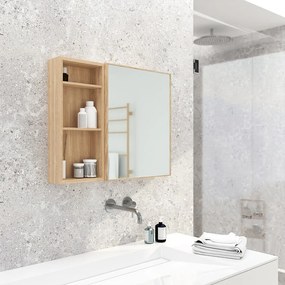 Mensola da bagno a parete in legno di quercia Slimline - Wireworks