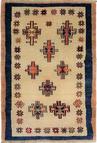 Gashghai Tappeto 150x100 Beige (Iran) Annodato A Mano