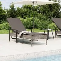 Lettino Prendisole con Cuscino Grigio in Polyrattancod mxl 70689