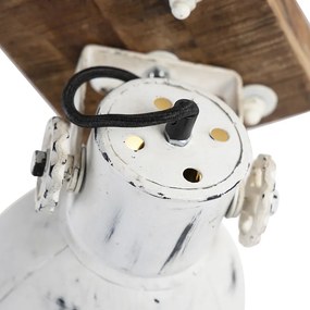 Faretto industriale bianco con legno di mango 18 cm - Mangoes