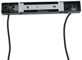 Lampada a sospensione moderna nera con legno e vetro fumé 4 luci - Aleks