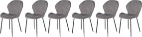 Set di 6 sedie K538 in velluto grigio