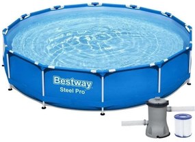 Bestway - Piscina Steel Pro 366 x 76 cm con pompa – Blu – Piscina fuori terra rotonda