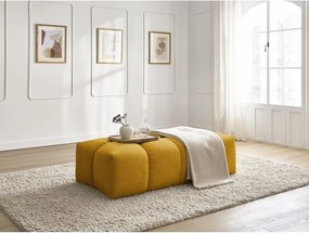 Poggiapiedi color senape con rivestimento in ciniglia Everest – Bobochic Paris