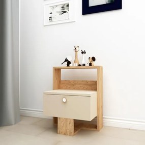 Comodino SNEKER 60x48,6 cm beige/pino atlantic
