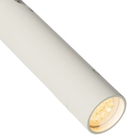 Sistema di illuminazione a binario moderno con 6 faretti bianchi monofase - Slimline Uzzy