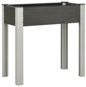 Fioriera Rialzata Da Giardino 75x40x75 Cm İn Wpc Grigio /