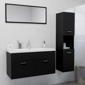 Set Mobili Da Bagno Nero İn Truciolato /