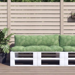 Cuscini Per Pallet 2 Pz Motivo A Foglie İn Tessuto Oxford /