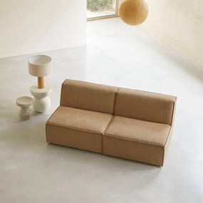 Tikamoon - Divano dritto modulabile Dario in tessuto color cammello 2 posti
