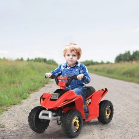 Costway Costaway Quad cavalcabile alimentato a batteria 6V con velocità massima 4,6 km/h, Mini quad ATV per bambini Rosso