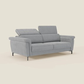Capri divano letto di design con piedini alti - poggiatesta reclinabili in raffinato tessuto effetto velluto smacchiabile T30