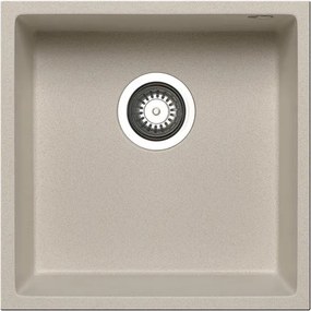 Lavello integrato 1 vasca in granito beige PYRAMIS Tetragon L 40 x L 40 cm